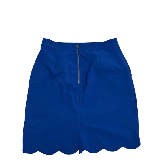 Brixon Ivy Women's Small Ivy Royal Blue Pockets Ruffle Short Pencil Skirt - Picture 6 of 9